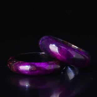 天然收藏级丝绒紫舒俱来戒指 苏纪石指环跑环女款饰品情人节礼物