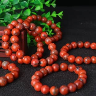 吴老头水晶天然云南保山 满肉满色南红玛瑙包浆铁皮手链礼物证书