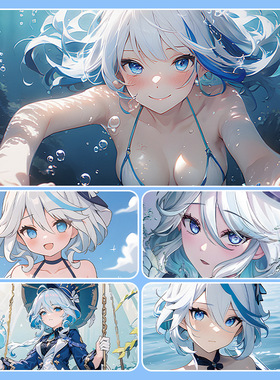 芙卡洛斯鼠标垫芙宁娜桌垫原神水神超大枫丹键盘垫Furina二次元男