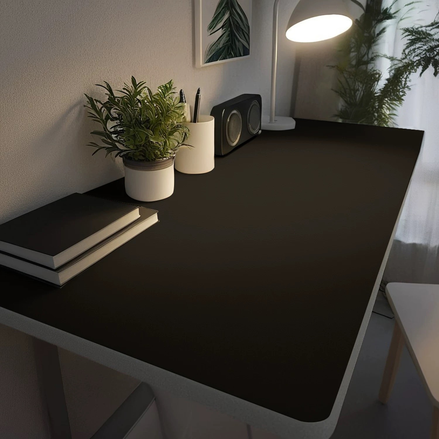定制黑色桌垫学生皮革书桌垫电脑垫轻奢高级感防水写字台电竞桌布