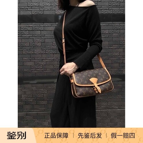 正品二手中古包老花LV/路易威登/经典法棍