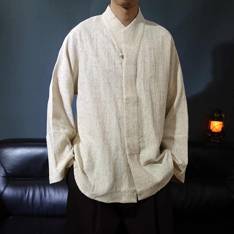 中国风春秋立领提花暗扣唐装男款
