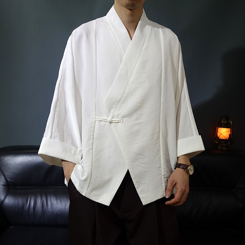 改良中国风薄款九分袖汉服开衫男