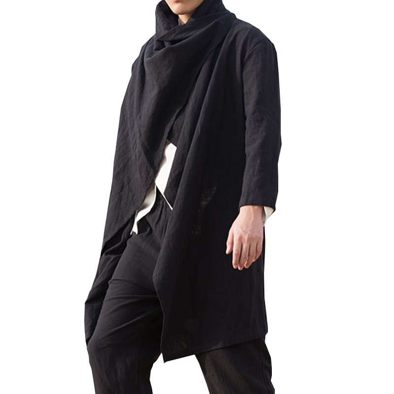 佛系棉麻披风斗篷中长款居士服