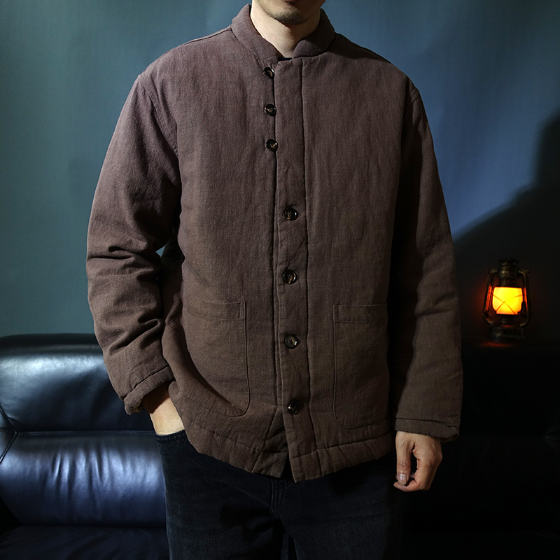 中国风棉麻休闲唐装棉衣男士茶服