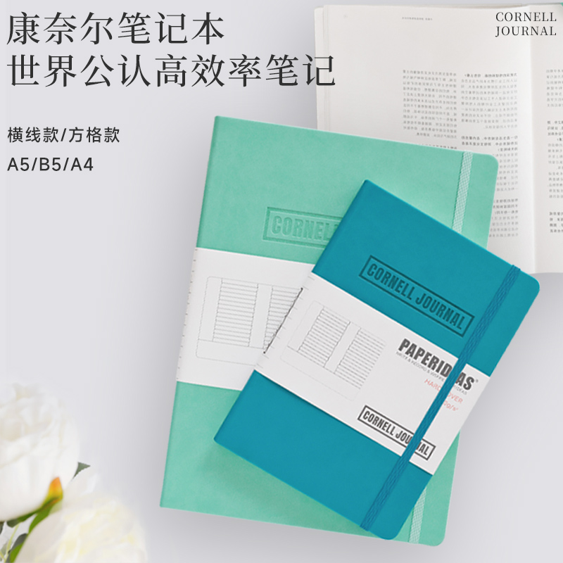 康奈尔笔记本5r记忆法笔记本CORNELL JOURNAL高效记事本A5B5A4多尺寸办公商务记事本学习课堂工作记录笔记本