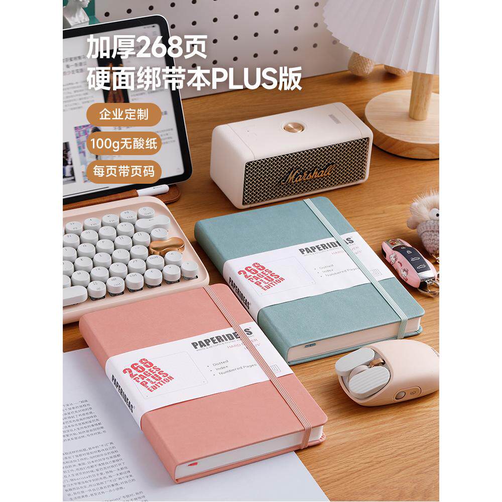 A5带页码268页PU皮革笔记本