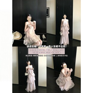 上新价 Skk原地封神Aj*高品肌理重工蕾丝吊带连衣裙长/短款春夏女