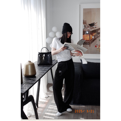AP洛哥26886X/#4656J【长款】长绒棉圆领经典简约百搭纯色短袖T恤