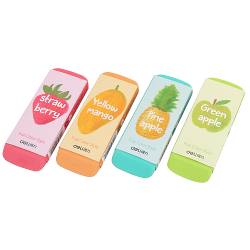 得力7545/71110/7536/71050大号水果色橡皮擦考试美术涂鸦素描绘图4b