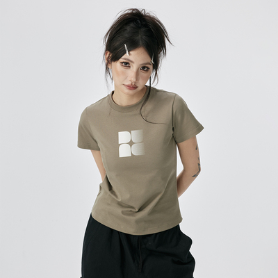 凉感美式辣妹潮牌t恤紧身