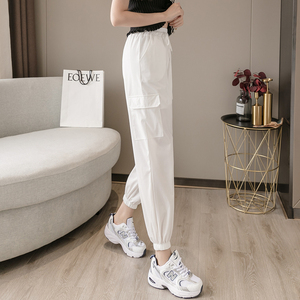 RY1731#速干防晒裤松紧腰宽松束脚九分裤轻薄透气休闲运动裤