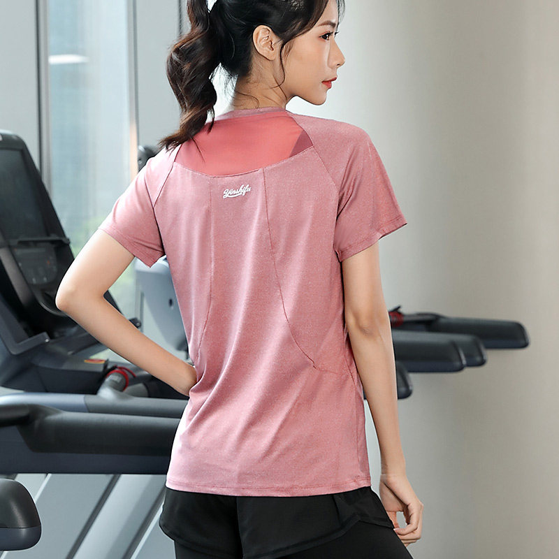 大码瑜伽服女胖mm宽松运动上衣t恤短袖健身房跑步专业训练服200斤