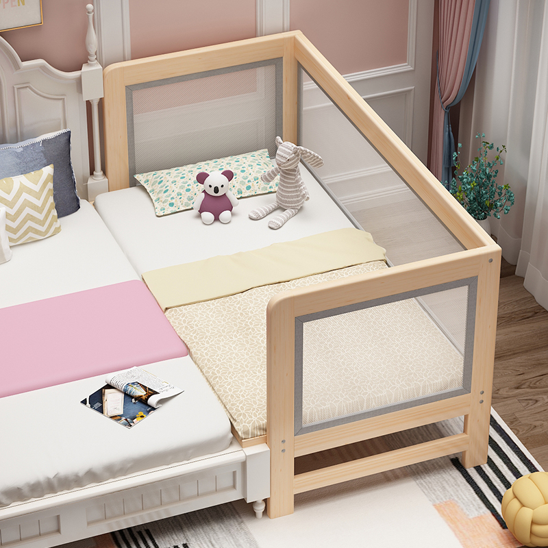 婴儿床拼接大床实木儿童床带护栏新生加宽床定制订做多功能宝宝床