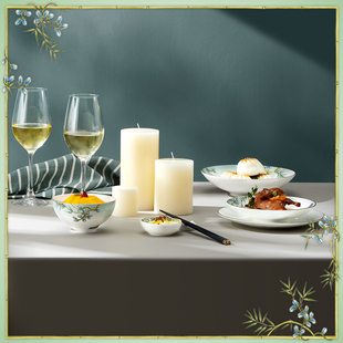 玛戈隆特西湖盛宴骨瓷餐具套装 家用新婚礼物碗具乔迁轻奢风餐具