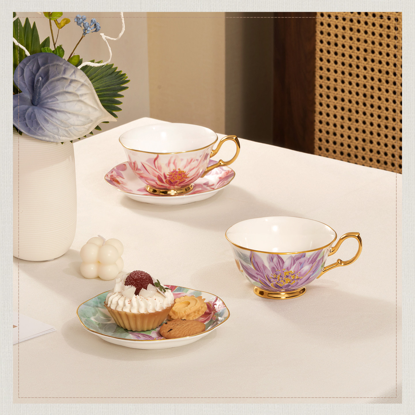 玛戈隆特清风幽莲轻奢高颜值杯子