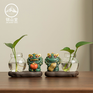 锦山堂招财貔貅醒狮桌面麒麟摆件办公室工位情绪稳定治愈生日礼物