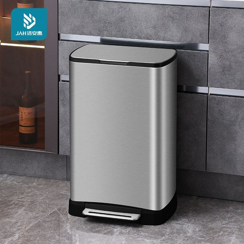 厨房垃圾桶家用大号不锈钢大容量脚踩有带盖子防臭客厅卧室脚踏商