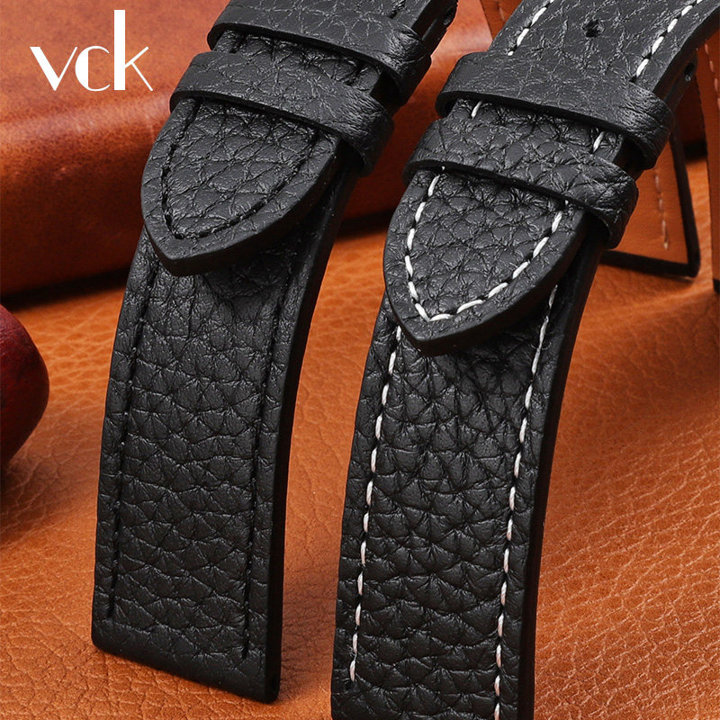 适用卡西欧dw飞亚达天梭天王阿玛尼浪琴黑红蓝绿色手表带真皮男女