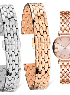 精钢手表带适配阿玛尼白月光AR1763 1965 11203 11233女表链10mm