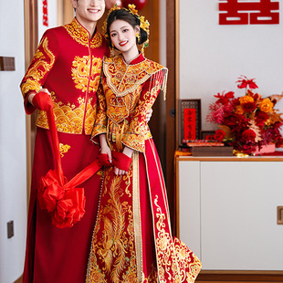 重工新娘结婚秀禾服2026年高端新款中式嫁衣出门龙凤褂凤冠霞帔秋
