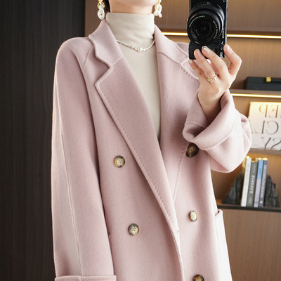 高端双面羊绒大衣女2025秋冬新款中长过膝气质100纯羊毛呢子外套
