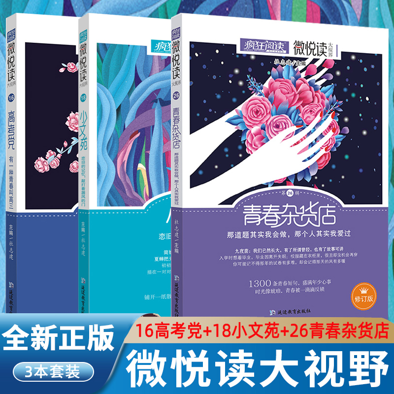 疯狂阅读微悦读 16高考党18小文苑26青春杂货店套装3册初高中版学生课外阅读作文素材校园青春经典励志美文治愈系小说读物高考