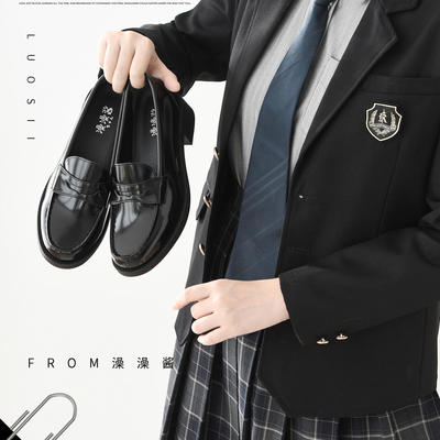 澡澡酱尖头制服鞋校供学院风JK日系小皮鞋中跟乐福鞋女官方旗舰店