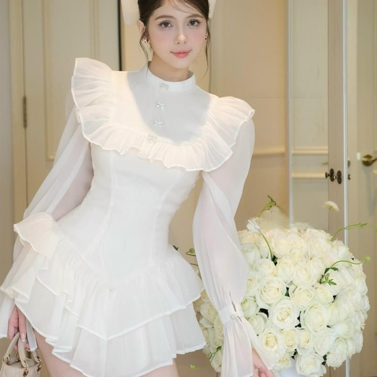 秋冬新款生日穿搭公主风短裙气质绝美收腰礼服裙高端精致连衣裙女