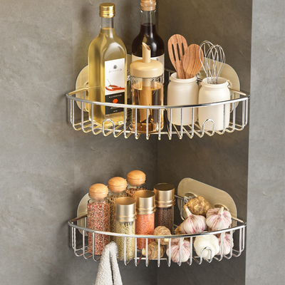 浴室三角置物架免打孔不锈钢