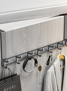 枪灰色卧室门挂钩门后挂架太空铝浴室厕所门双肩包收纳置物架超薄