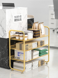 外卖置物架快递架子家门口入户多层收纳公司前台打印机走廊收纳架