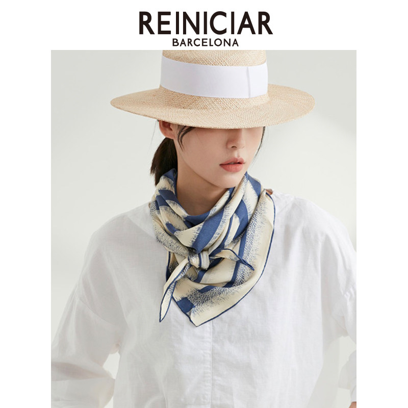 REINICIAR西班牙2023新款丝巾真丝时尚大三角巾百搭欧美商务送礼