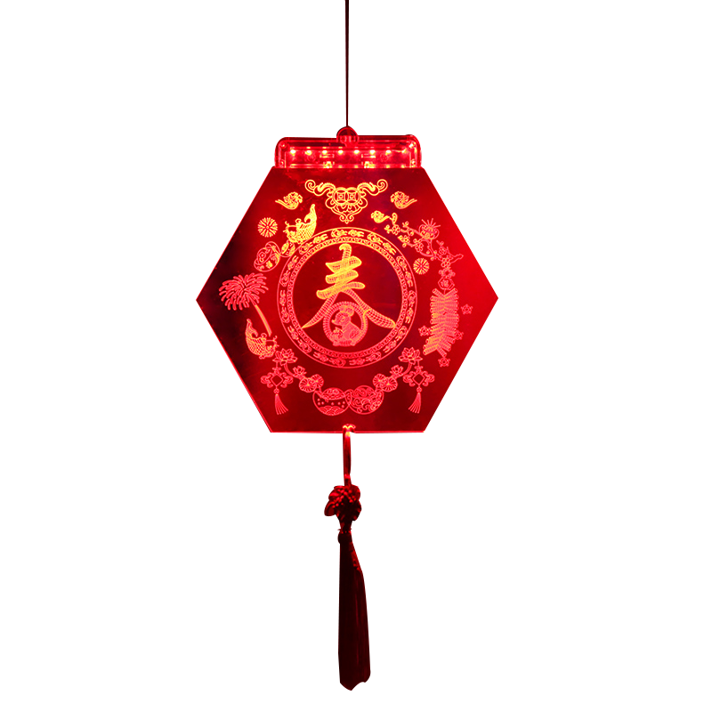 新年中国结彩灯节日装饰喜庆家用过年房间卧室布置客厅福字挂件灯