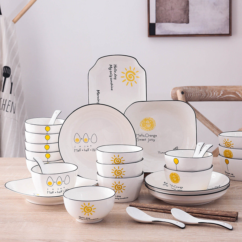Set of Nordic home eating Japanese dishes
