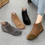 Весенние короткие сапоги для матери, нескользящие ботинки, из натуральной кожи, для среднего возраста, большой размер