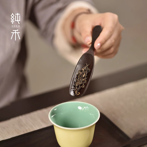 黑檀木制茶匙单只迷你小茶勺铲实木精致茶则叶专用勺子家用道配件