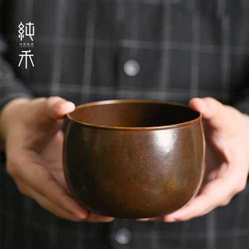 中式手工复古茶洗建水小号