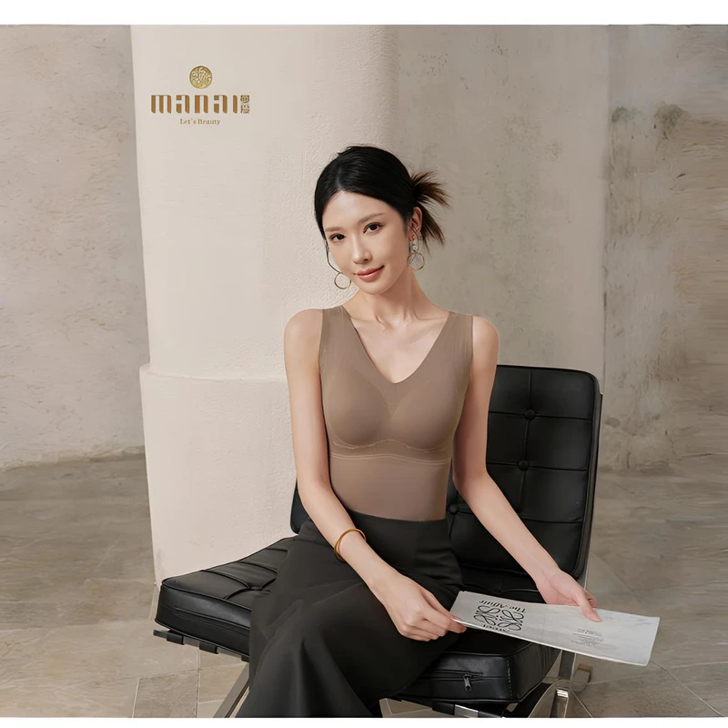 MANAI/曼爱带胸垫塑形保暖塑身无痕美体养护透气修身背心1313