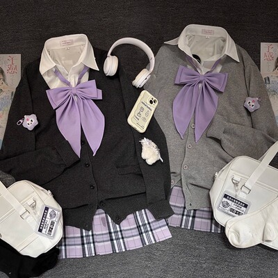 【雾藤紫】灰紫色JK格裙