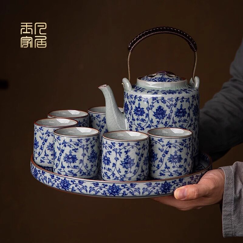 茶具套装家用景德镇陶瓷高档中式青花瓷功夫茶具茶壶茶杯茶盘整套
