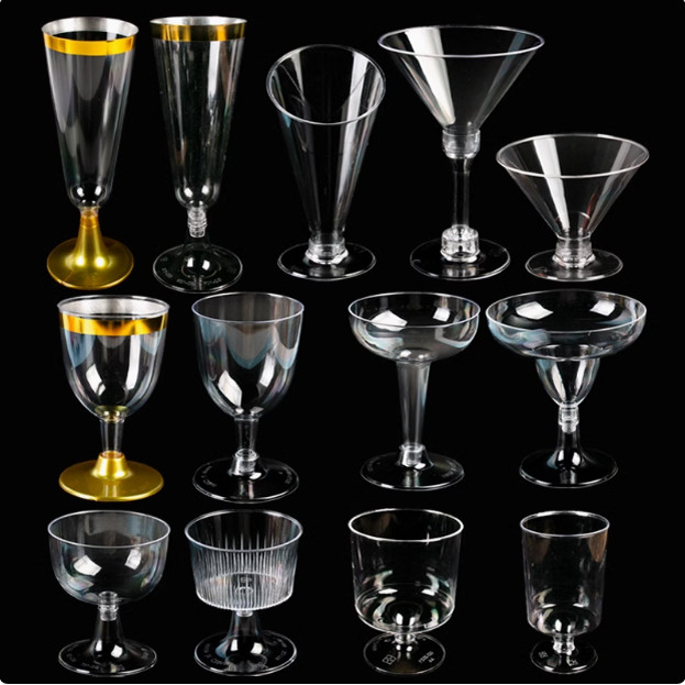 高脚香槟酒会鸡尾酒慕斯布丁冰淇淋果冻甜品硬塑料杯子透明包邮