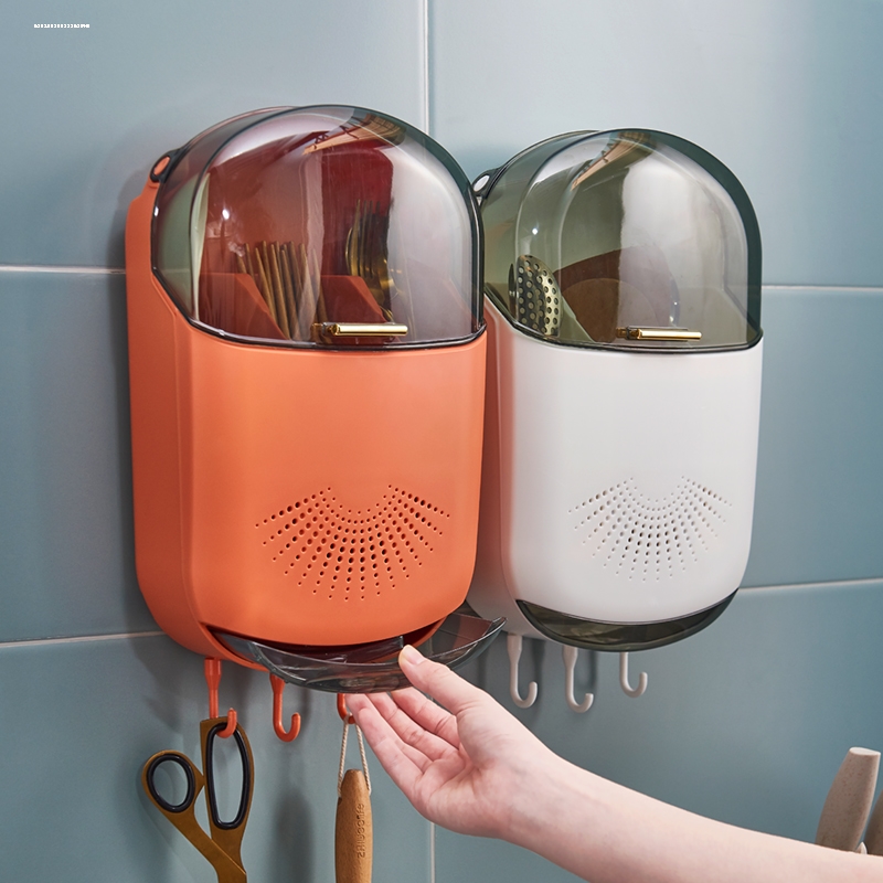 网红筷子笼家用消毒防霉筷子筒大号防尘免打孔壁挂式沥水收纳盒