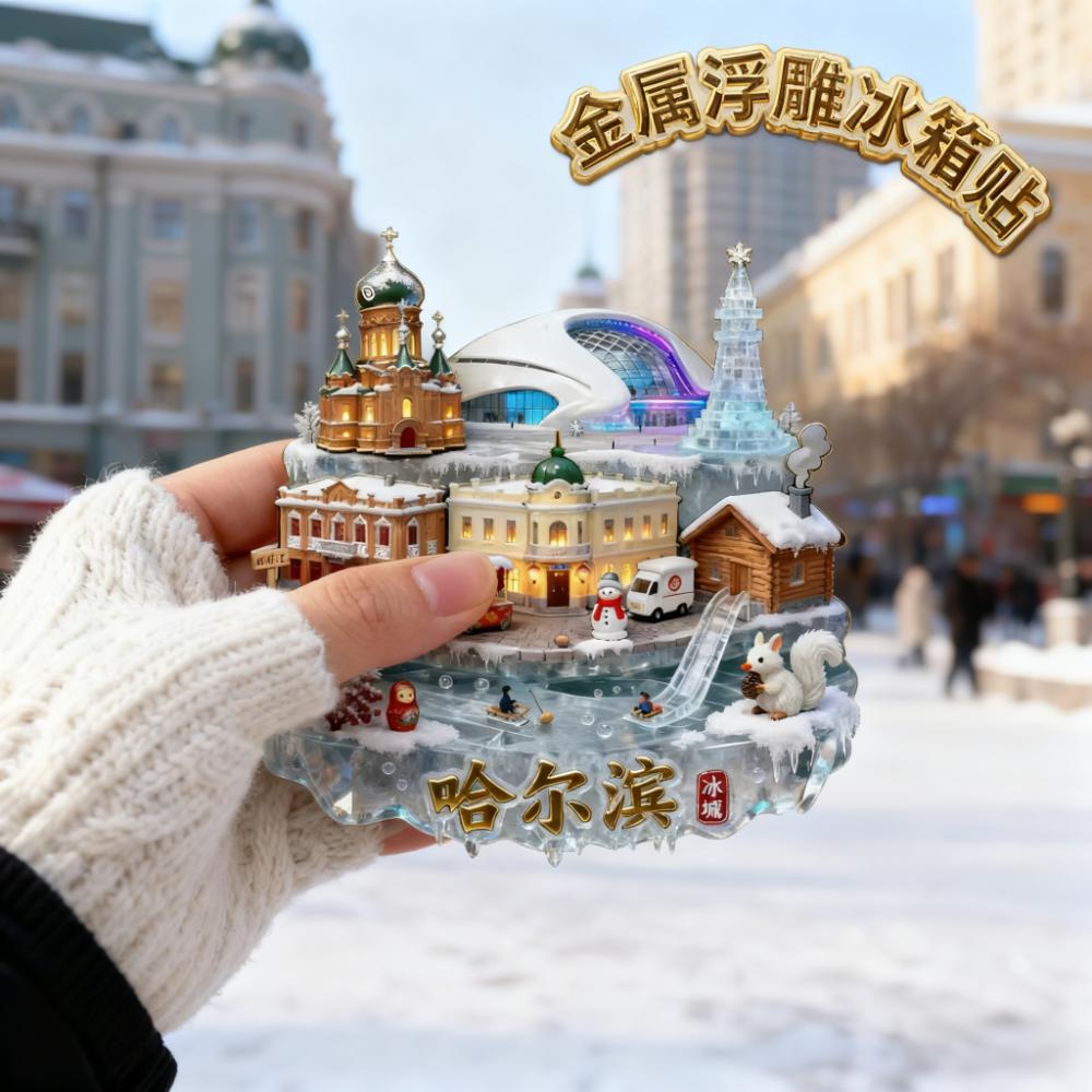 哈尔滨金属冰箱贴浮雕3d立体定制