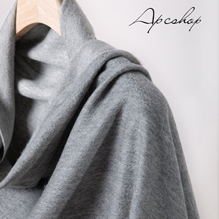 APCSHOP 新款加厚双面纯山羊绒披肩女士秋冬水波纹保暖流苏围巾