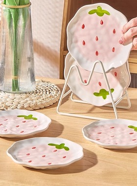 可爱陶瓷餐碟吐骨碟小碟子餐盘家用小吃碟小号6寸盘子餐桌垃圾盘