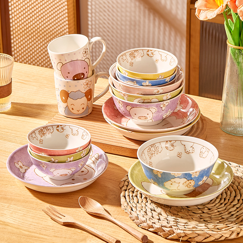 家用卡通饭碗陶瓷釉下彩生肖碗