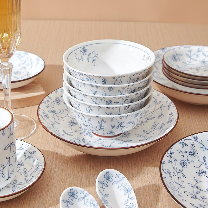 日式釉下彩陶瓷米饭碗家用新款