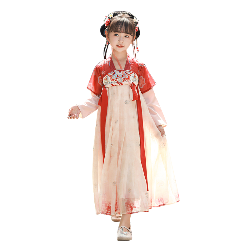 汉服女童春夏款唐装古风超仙中国风连衣裙古装秋公主女孩新款儿童