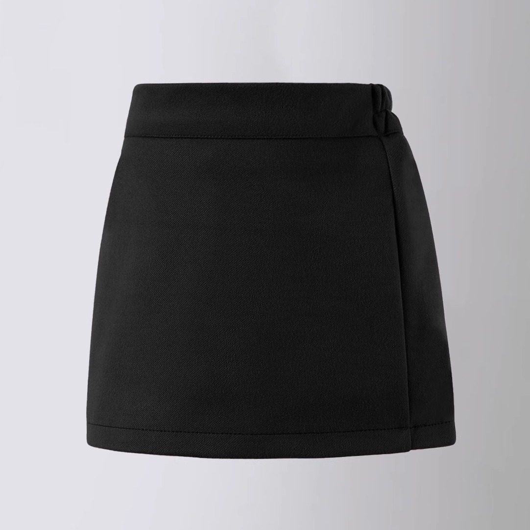 女童毛呢半身裙2026春秋冬新款童装防走光短裙高腰包臀裙显瘦A字6